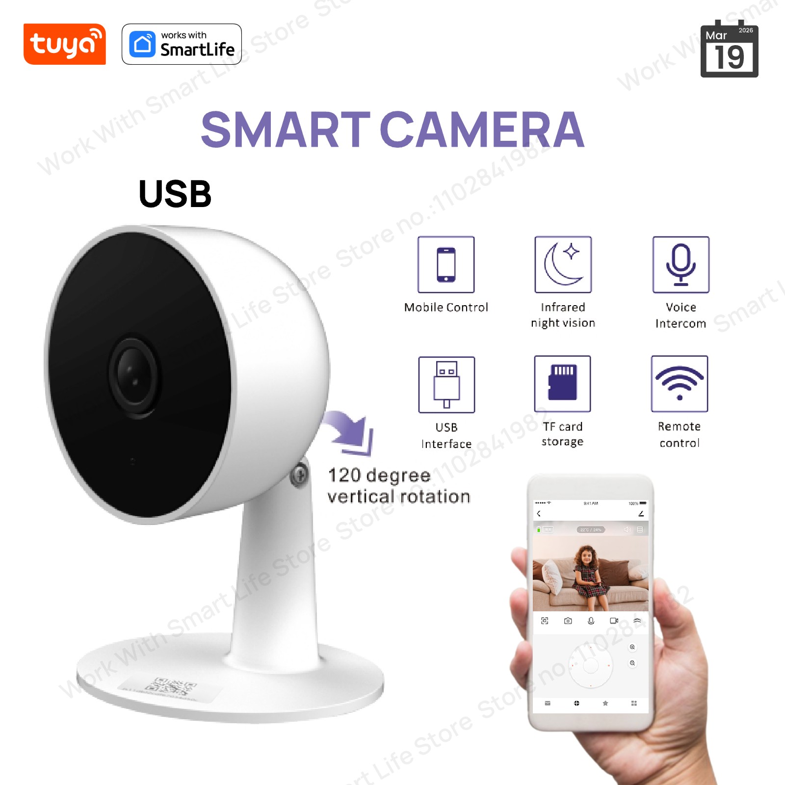 Smart Home Camera Ezviz - Inteligentna kamera bezpieczeństwa Tuya Smart 2MP